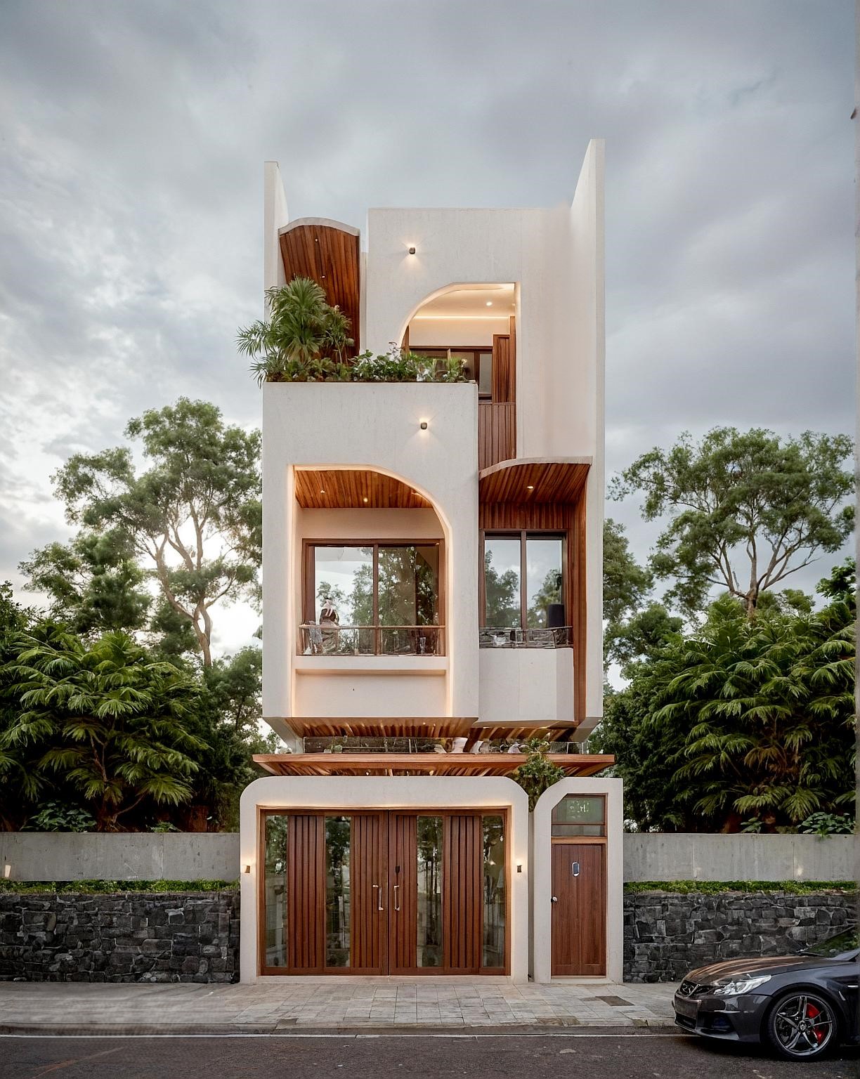 Phối cảnh 3D nhà hai tầng trên nền đất cát tại Phan Rang