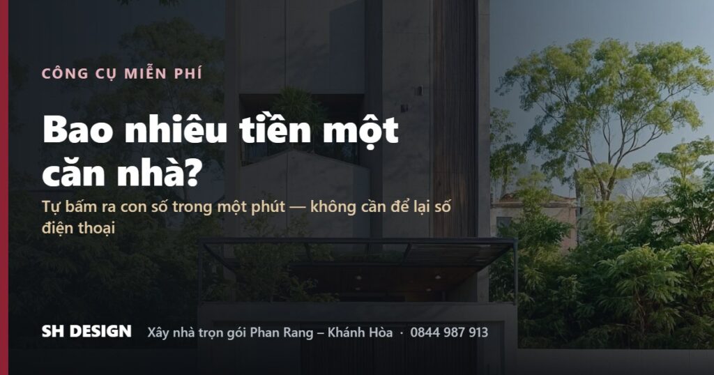 Phối cảnh 3D minh hoạ dự toán xây nhà Phan Rang — SH Design