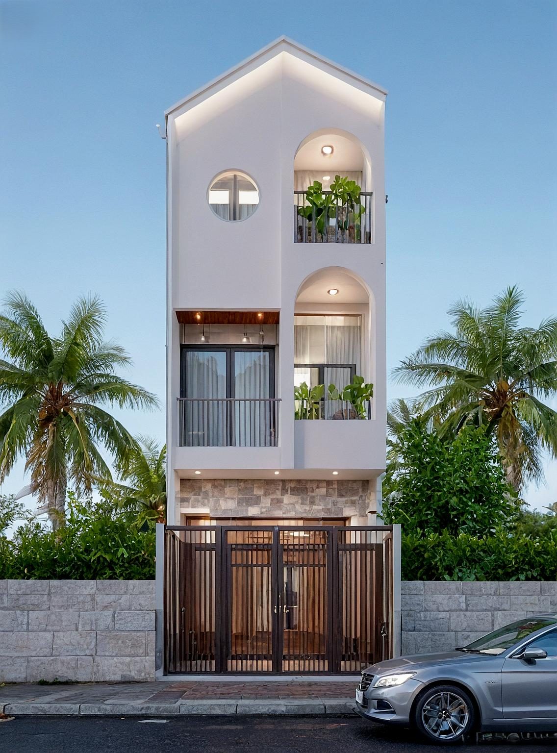 Phối cảnh 3D nhà phố mặt tiền hẹp nhiều tầng tại Phan Rang