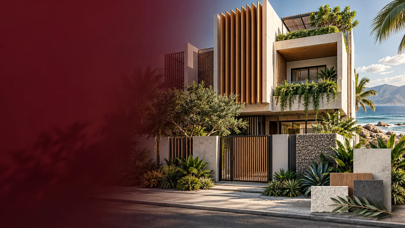 Thiết kế 3D nhà phố che nắng và thích ứng khí hậu ven biển
